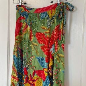 Christian Siriano Multicolor Tropical True Wrap Skirt - size L